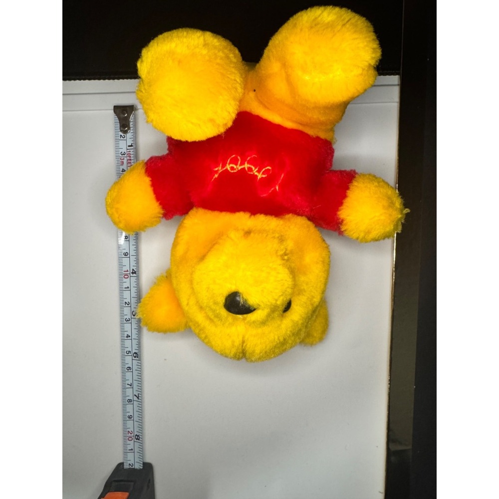 Vintage Disney Winnie the Pooh Plush Bear 9" Classic Red Shirt Stuffed Animal - Picture 5 of 7